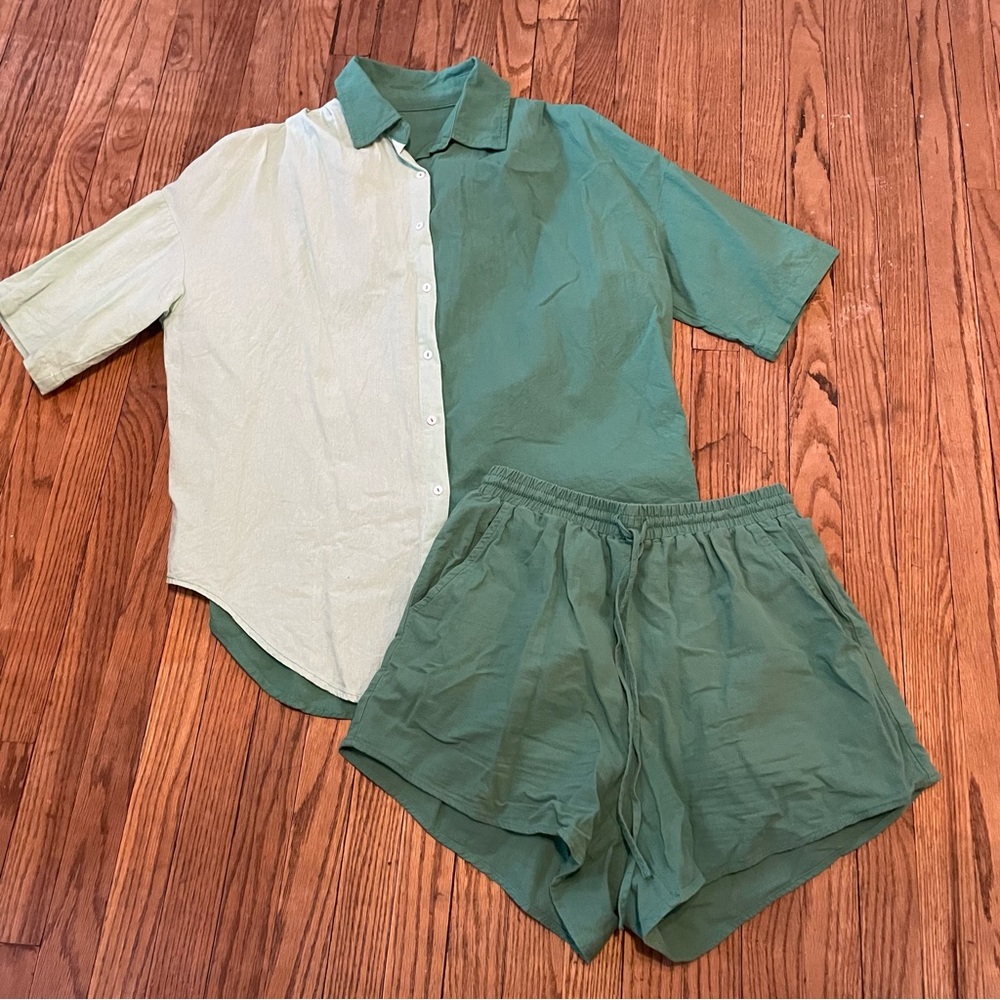 Green Shorts Set